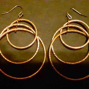 Three Tier Circle Earrings